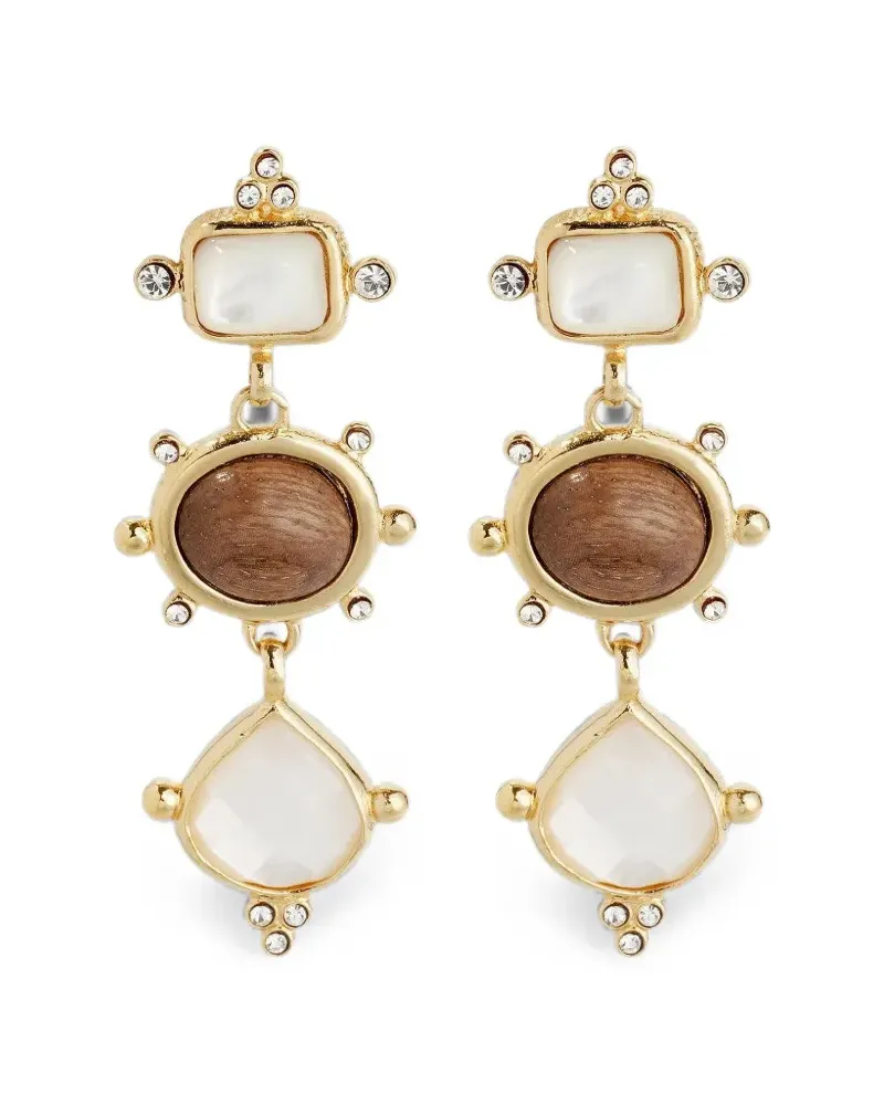 Gas Bijoux Tiki Three drop earrings - Gold Gold