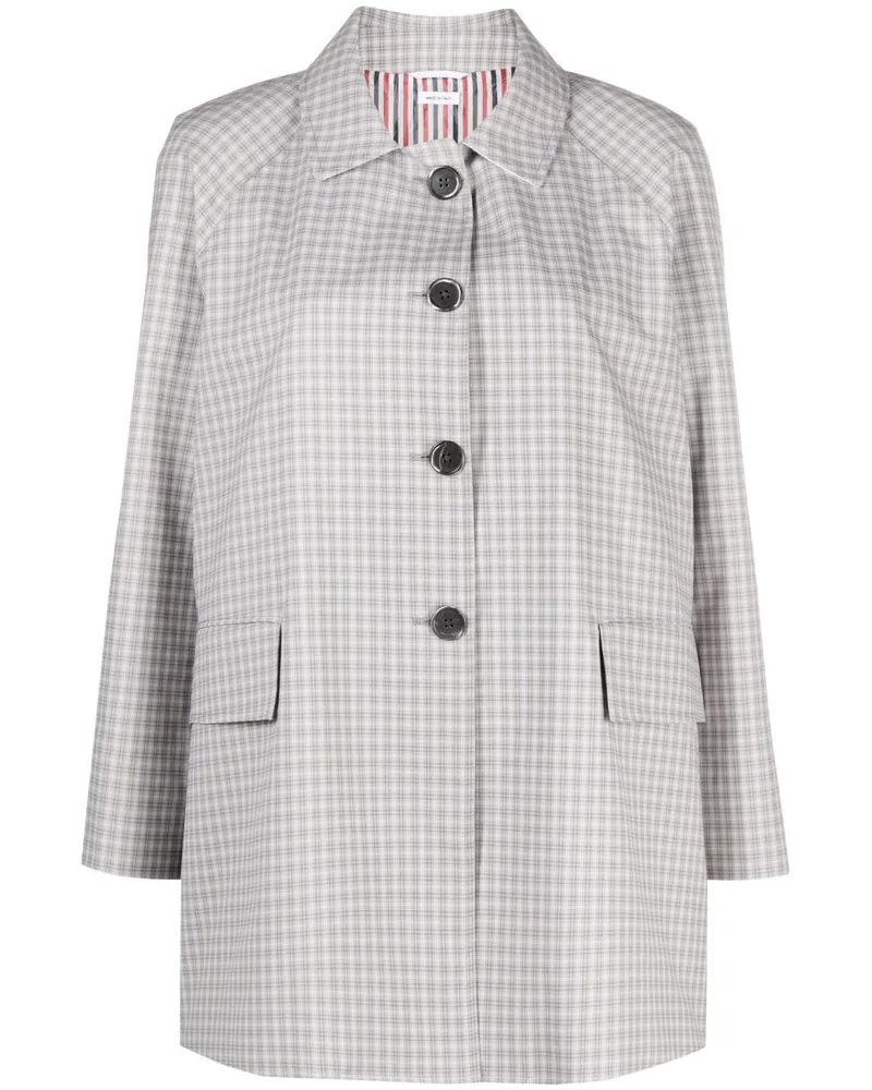 Thom Browne Mantel mit Check Grau