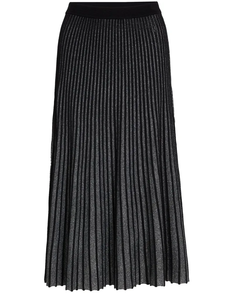 Karl Lagerfeld Metallic-Midirock mit Falten - Schwarz Schwarz