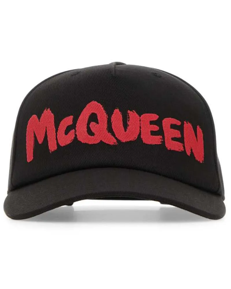 Alexander McQueen Baseballkappe mit Logo-Print - Schwarz Schwarz