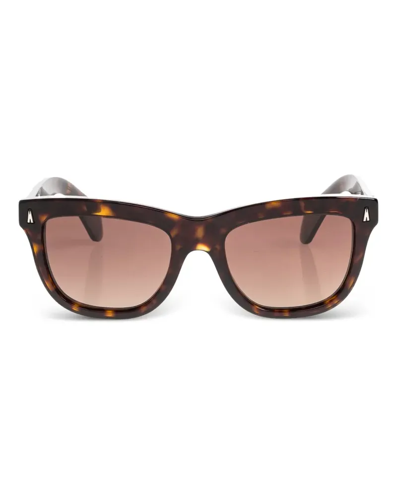 Moncler tortoiseshell-effect square-frame sunglasses - Braun Braun