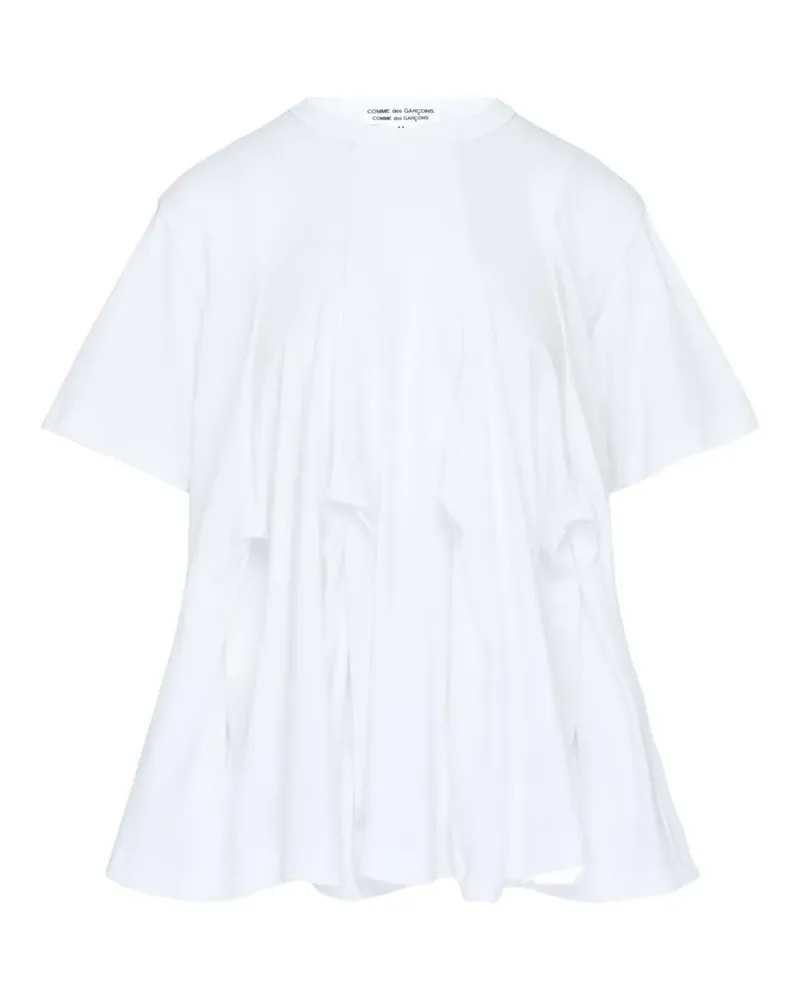 Comme des Garçons pleated flared T-shirt - Weiß Weiß