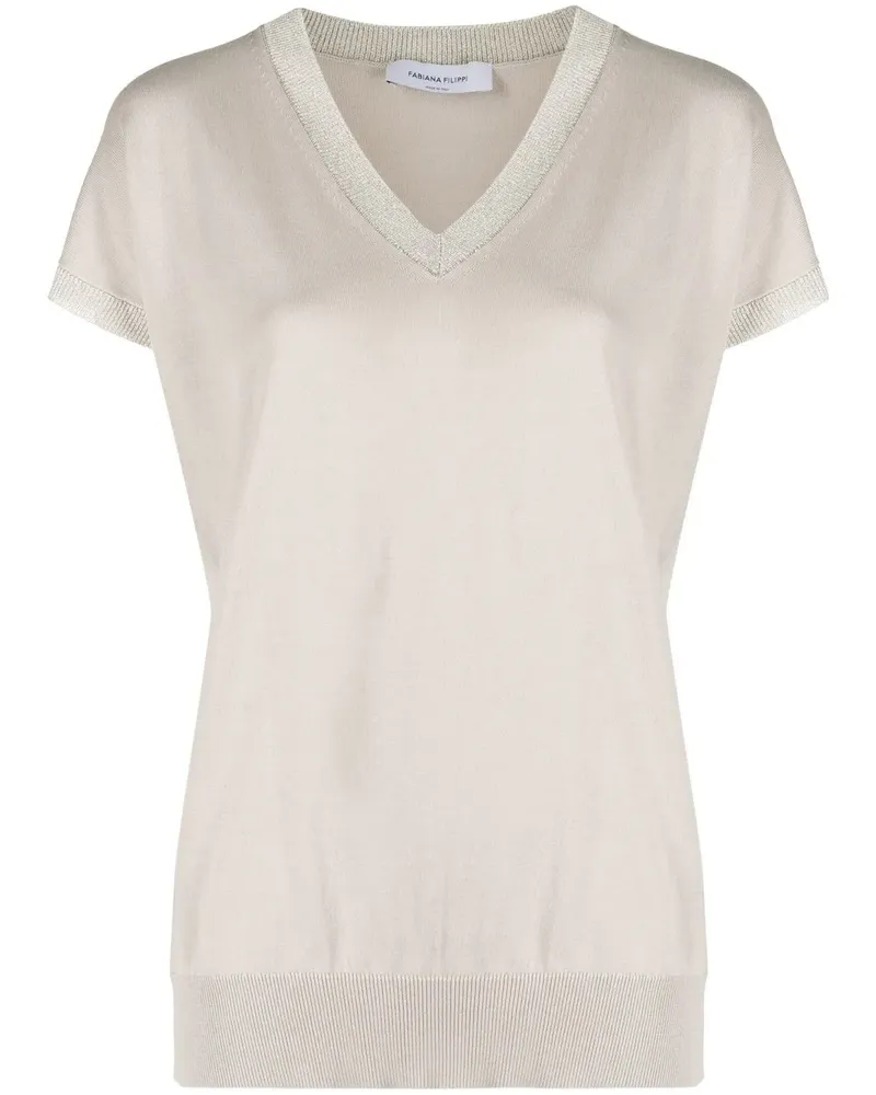 Fabiana Filippi Top mit V-Ausschnitt - Nude Nude