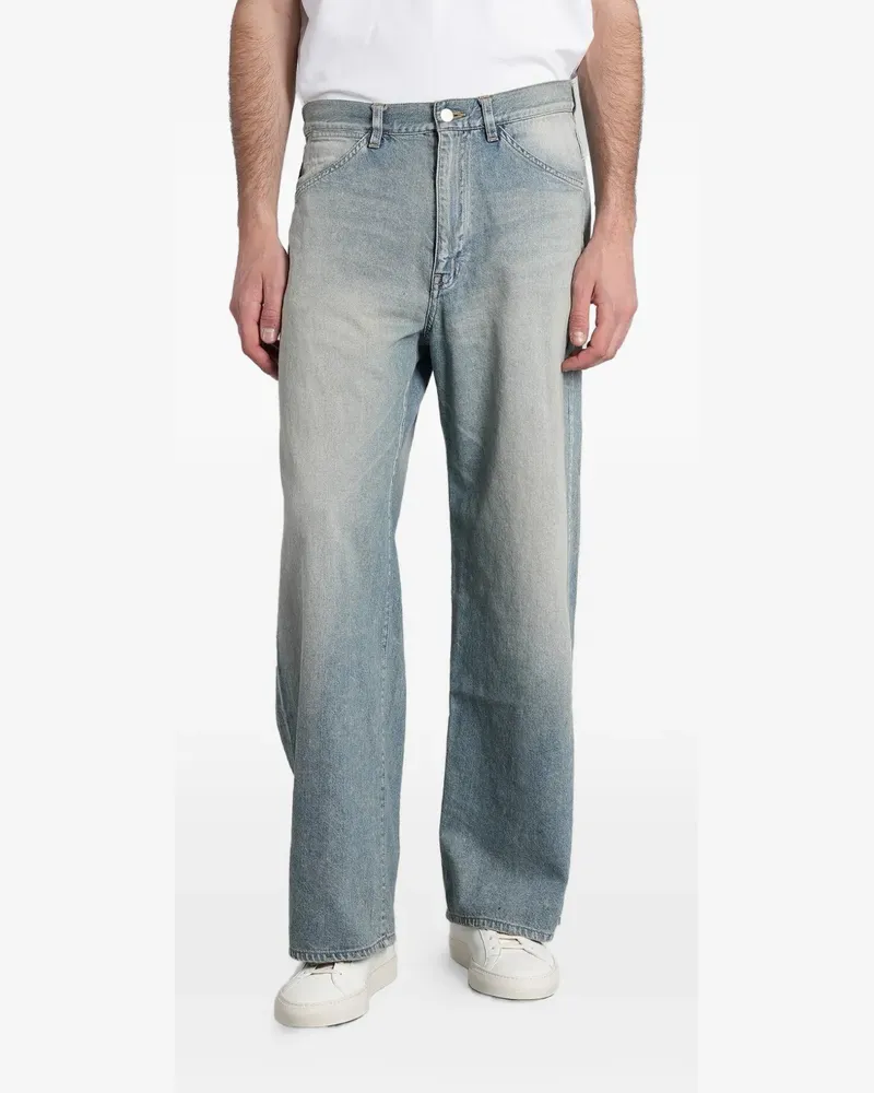 ATTACHMENT wide-leg faded denim jeans - Blau Blau