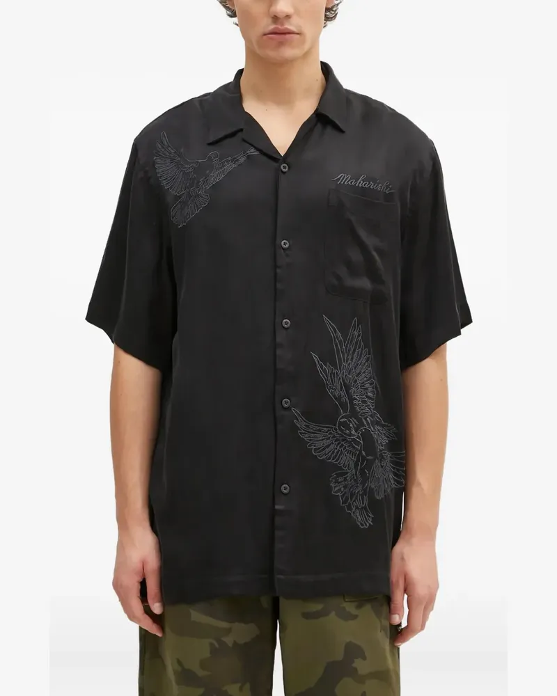 maharishi Hemd mit Brusttasche - Schwarz Schwarz