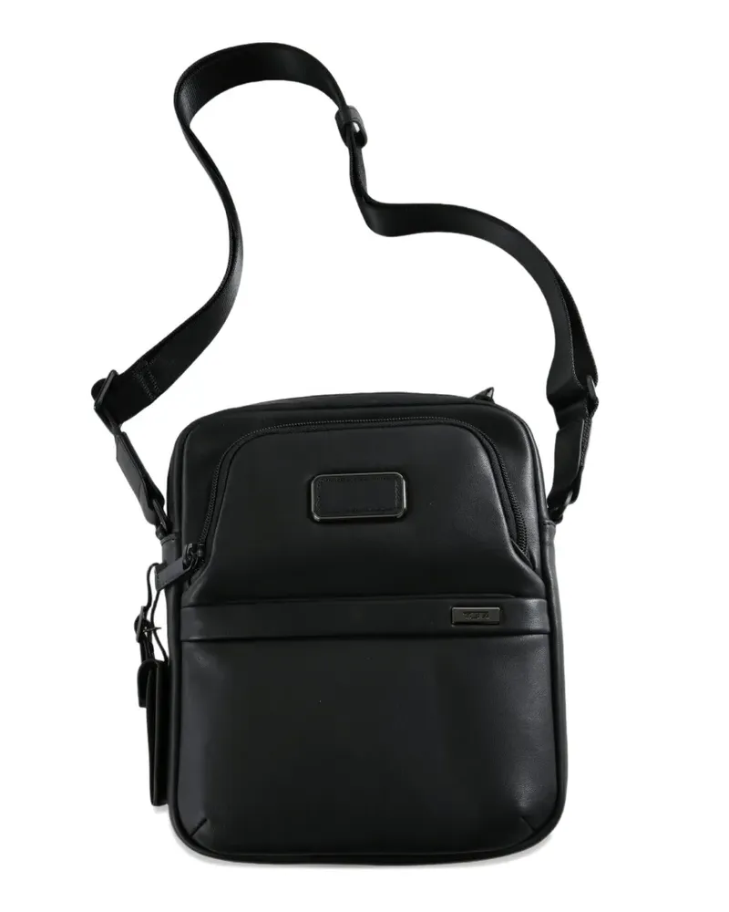 Tumi medium Alpha logo-plaque cross body bag - Schwarz Schwarz