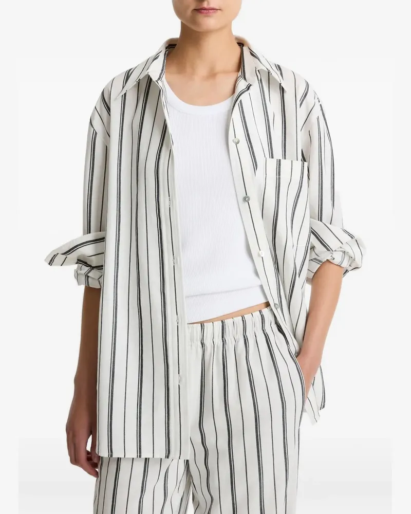 Vince striped pocket shirt - Weiß Weiß