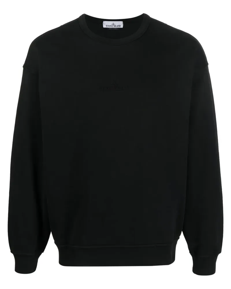 Stone Island Sweatshirt mit Logo-Stickerei - Schwarz Schwarz