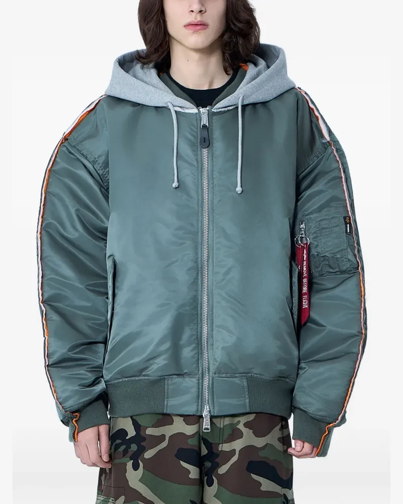 VETEMENTS Bomberjacke mit integrierter Kapuze - Grün Grün
