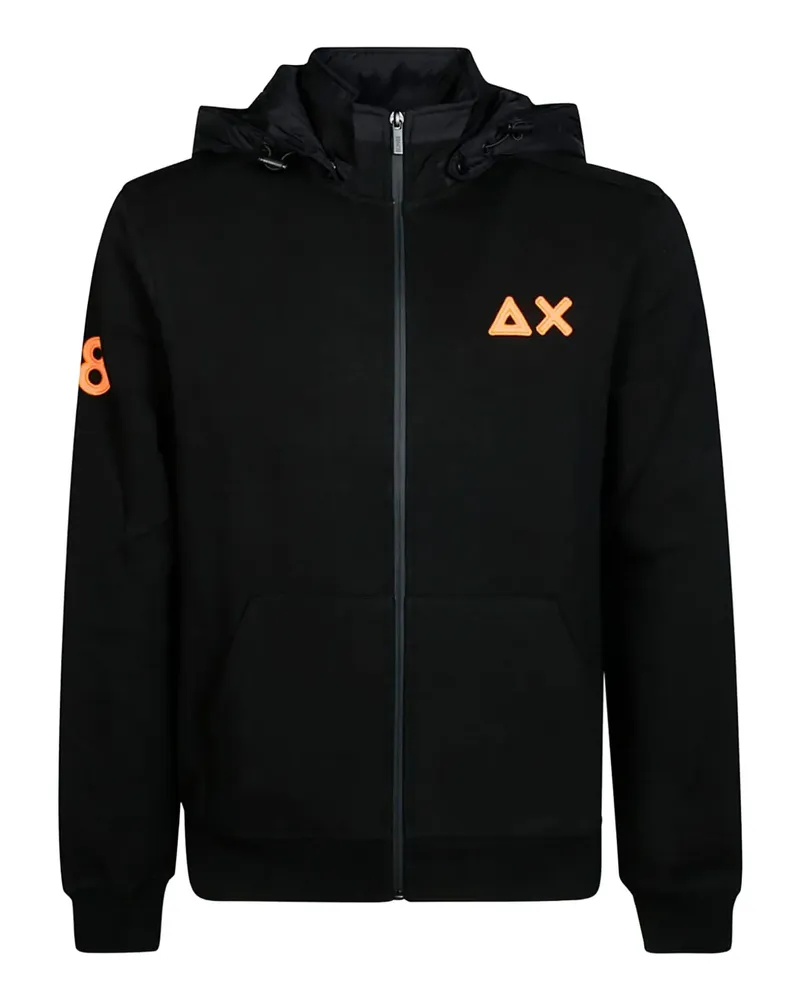 Sun68 Hoodie mit Logo-Stickerei - Schwarz Schwarz