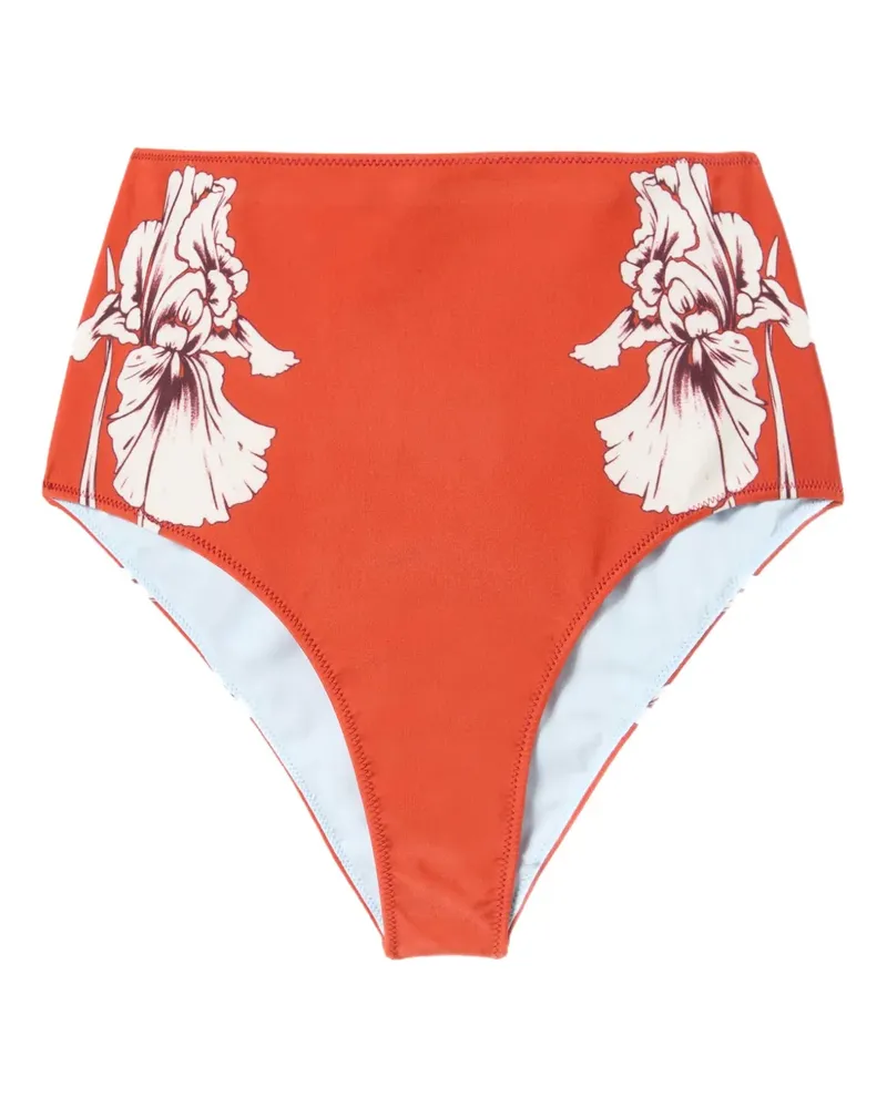 La DoubleJ Bikinihöschen mit Blumen-Print - Orange Orange