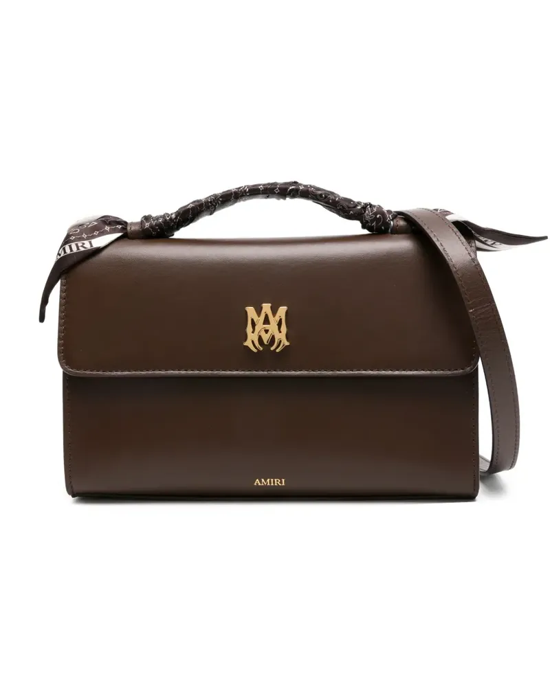 Amiri Geflochtener Tote Bag mit Logo-Schild - Braun Braun