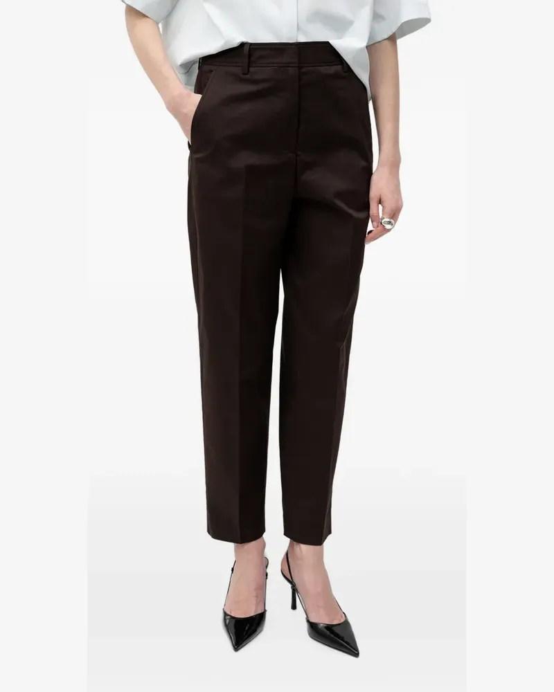 HUGO BOSS pressed-crease straight-leg trousers - Braun Braun
