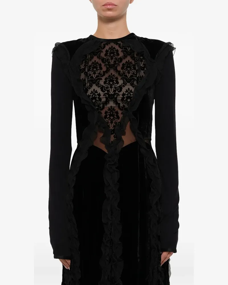 Givenchy Velourskleid mit Barockmuster - Schwarz Schwarz