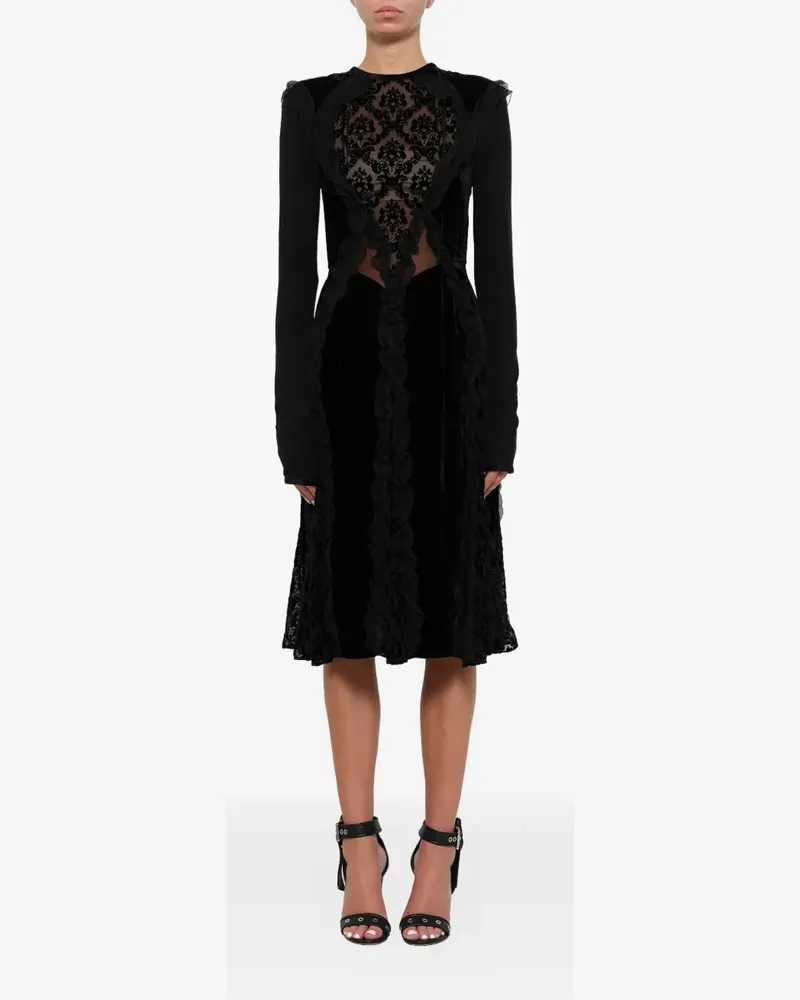 Givenchy Velourskleid mit Barockmuster - Schwarz Schwarz