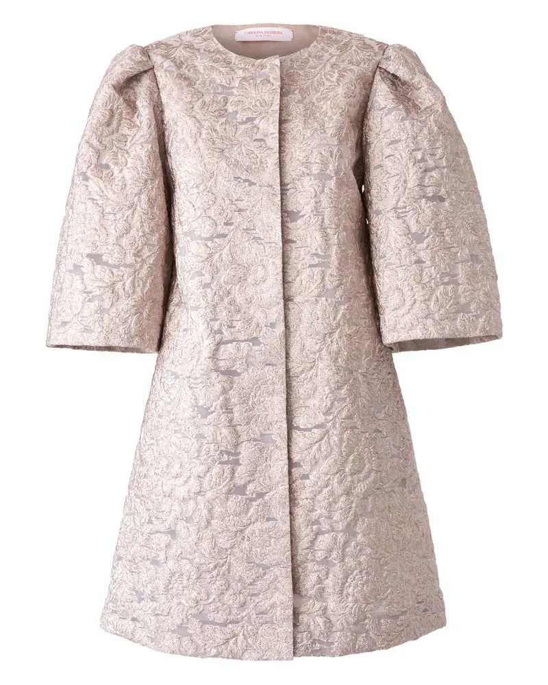 Carolina Herrera New York floral-embroidered coat - Rosa Rosa