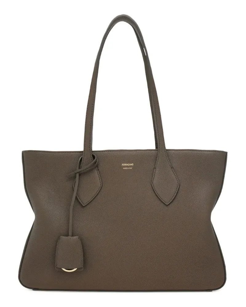 Ferragamo Mittelgroßer Star-Tote Bag aus Leder - Braun Braun
