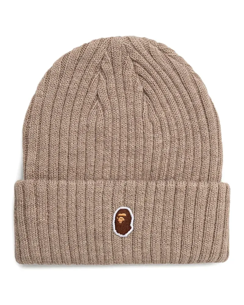 BAPE Gerippte Ape Head Beanie - Nude Nude
