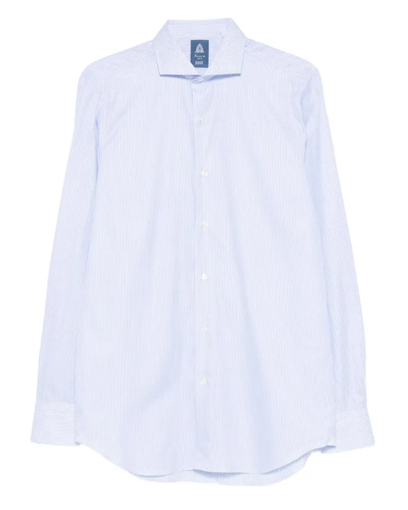 Finamore 1925 Gestreiftes Hemd - Weiß Weiß