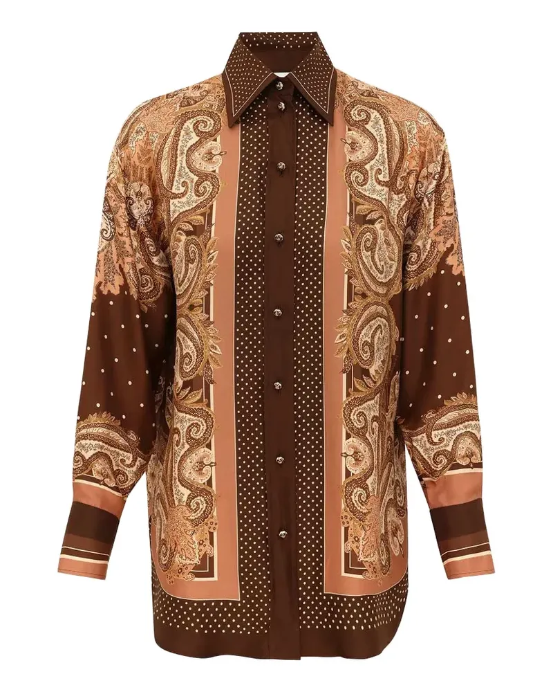 Zimmermann paisley-print silk shirt - Braun Braun