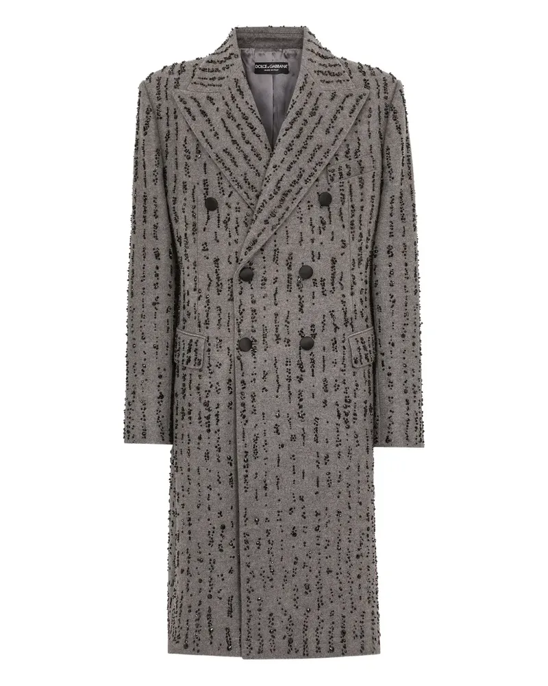 Dolce & Gabbana Doppelreihiger Mantel mit Verzierung - Grau Grau