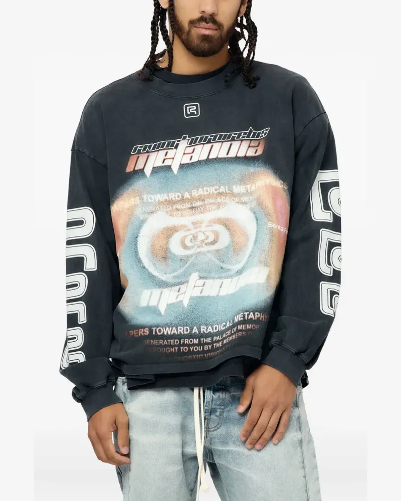 RRR123 Divinity Paper Garden Langarmshirt - Schwarz Schwarz