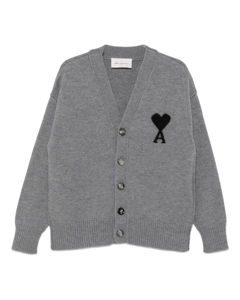 AMI Paris Cardigan mit V-Ausschnitt - Grau Grau