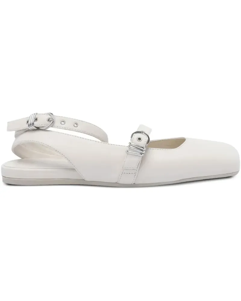 Vic Matié Eckige Pumps mit Schnallendetail - Weiß Weiß