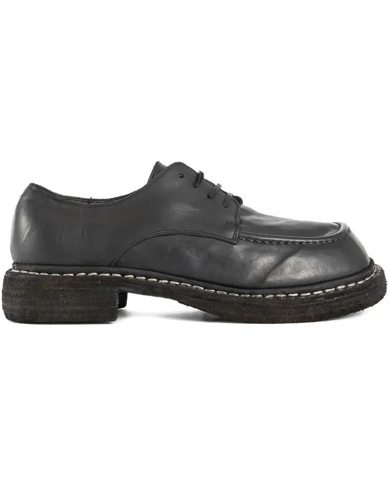 GUIDI leather Derby shoes - Schwarz Schwarz