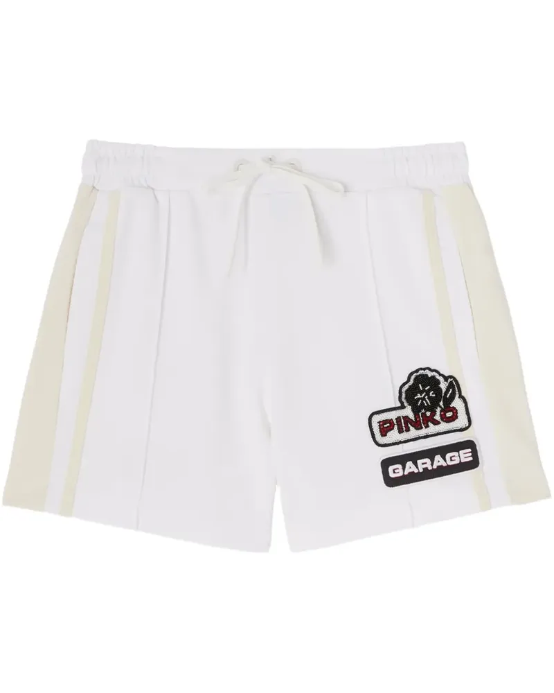 Pinko Shorts mit Logo-Patch - Weiß Weiß