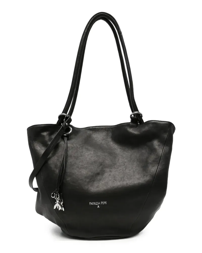 Patrizia Pepe logo-plaque leather shoulder bag - Schwarz Schwarz
