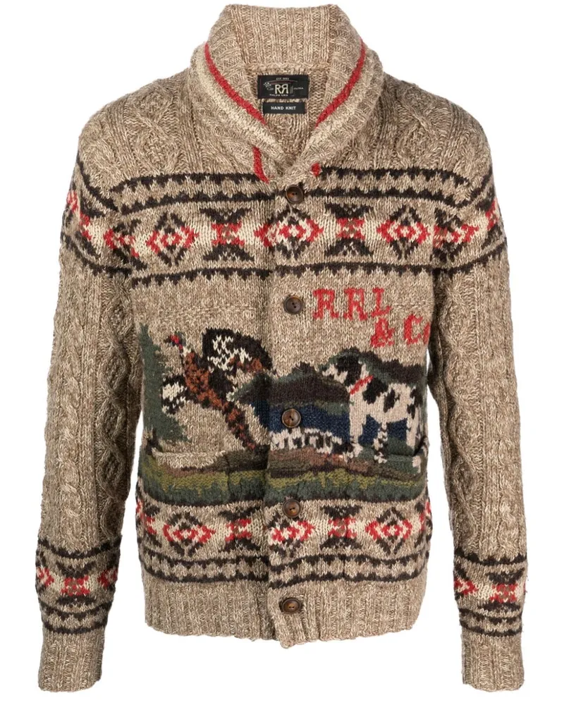 Ralph Lauren Cardigan mit Jacquardmuster Braun