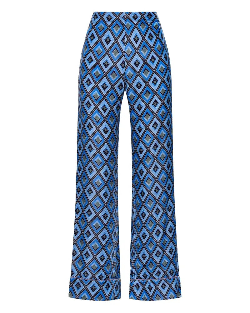 Maliparmi Hose mit Rautenmuster - Blau Blau
