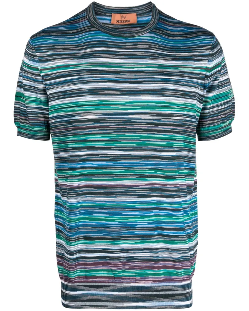 Missoni Gestreiftes T-Shirt Blau