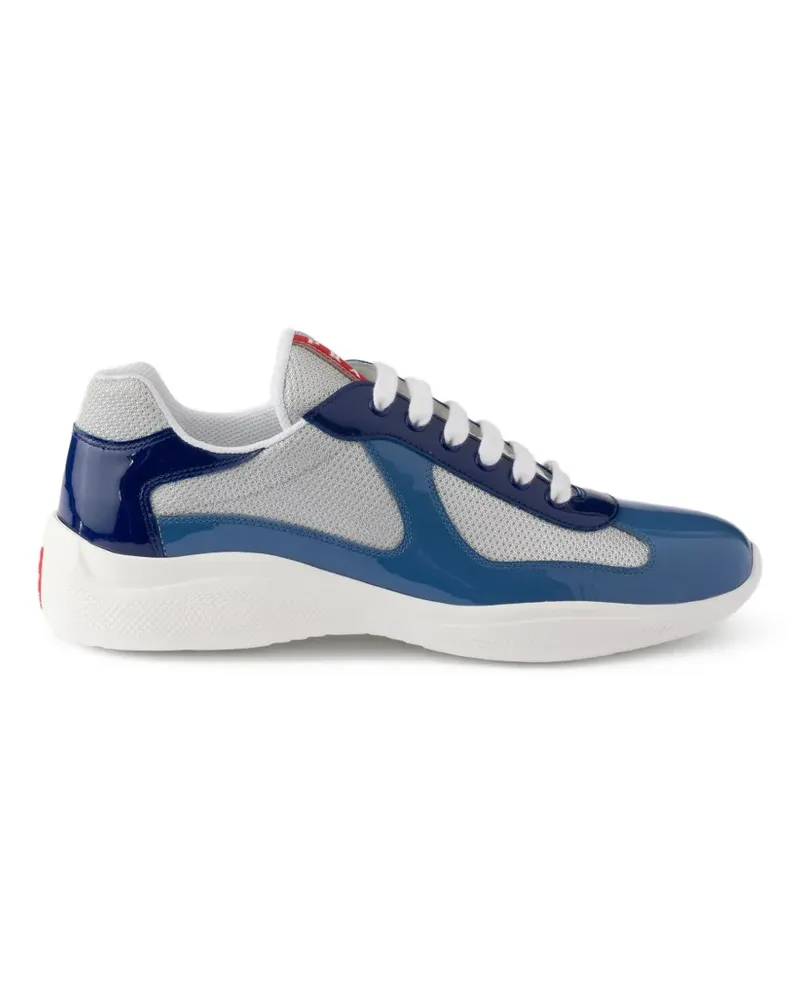 Prada America's Cup Sneakers aus Lackleder und technischem Gewebe - Blau Blau