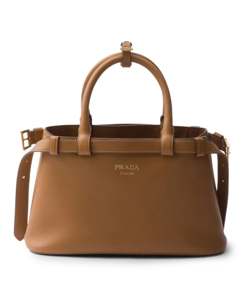 Prada Kleine Tote Bag mit Schnalle - Braun Braun