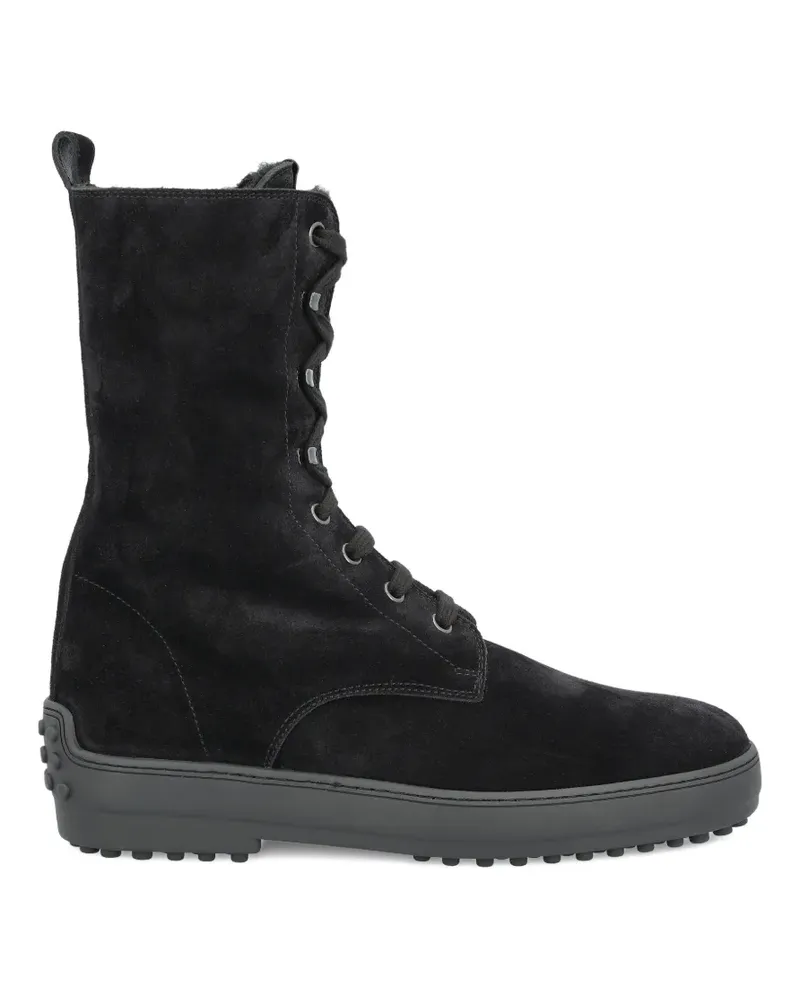 TOD'S suede lace-up boots - Schwarz Schwarz
