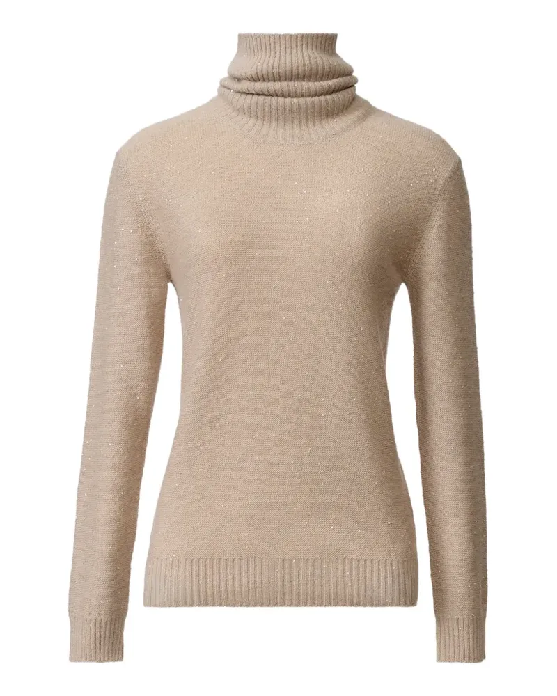 Fabiana Filippi Rollkragenpullover mit Pailletten - Nude Nude