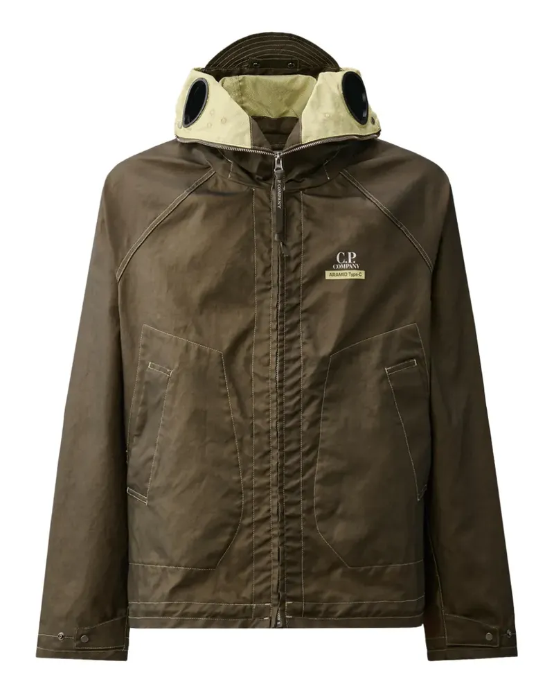 C.P. Company Kapuzenjacke mit Goggle-Detail - Braun Braun