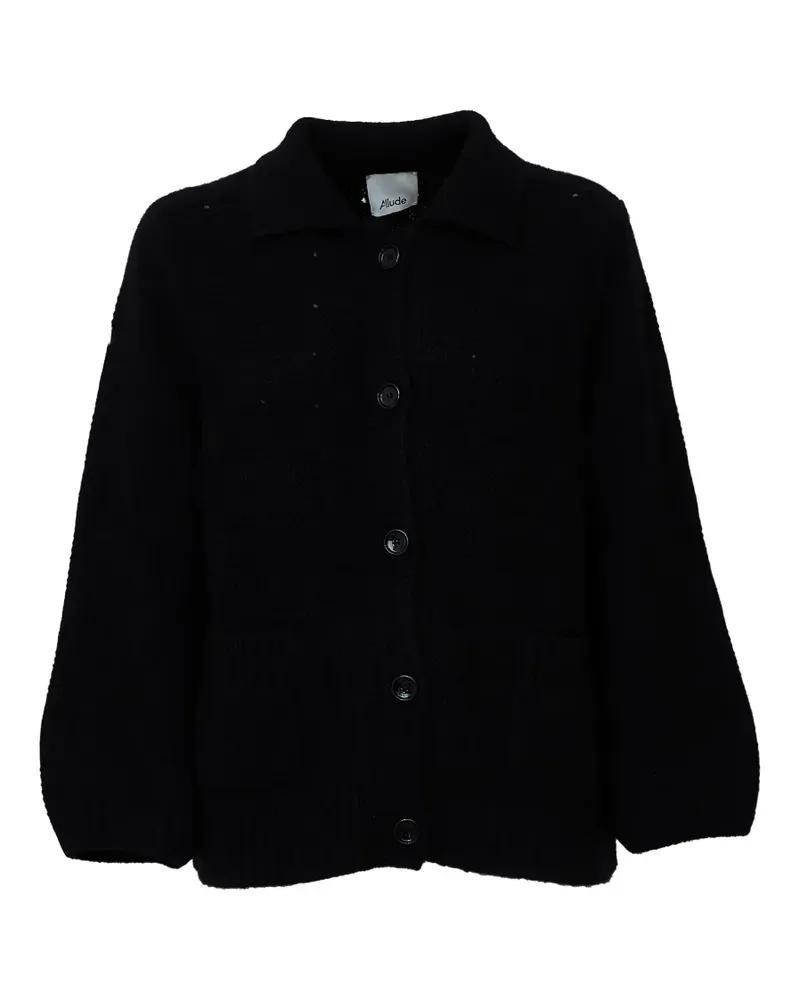 ALLUDE Cardigan mit Button-down-Kragen - Schwarz Schwarz