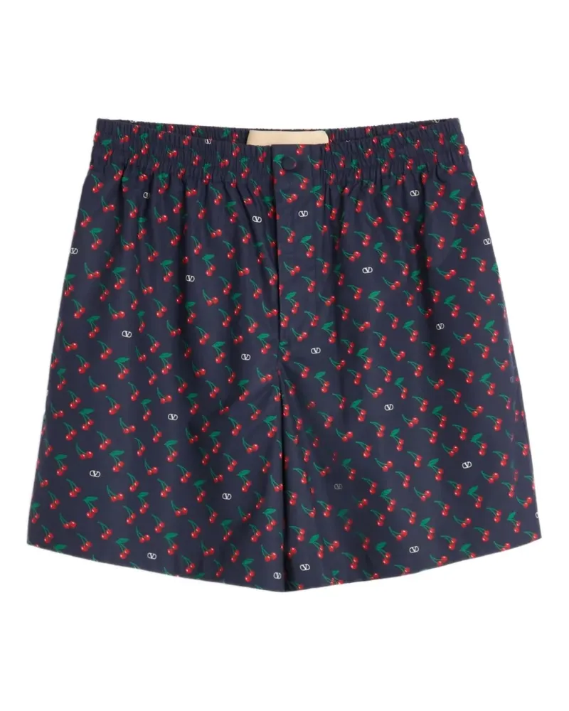 Valentino Garavani Shorts mit Kirschen-Print - Blau Blau