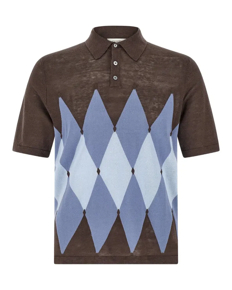 Ballantyne argyle-pattern short-sleeve polo shirt - Braun Braun
