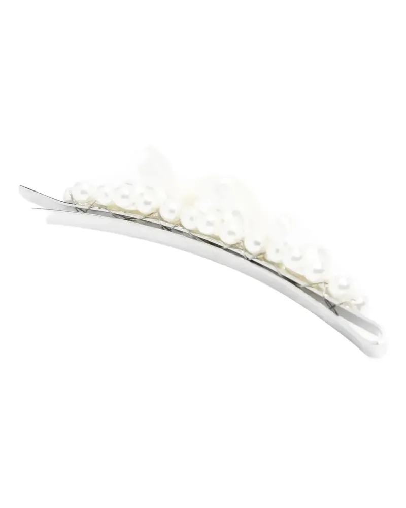 Simone Rocha bow-detail faux-pearl hair pin - Nude Nude