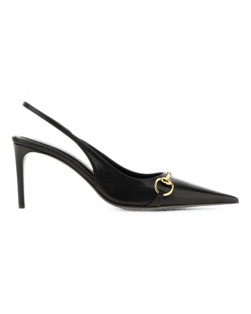 Gucci Donna Horsebit Slingback-Pumps - Schwarz Schwarz