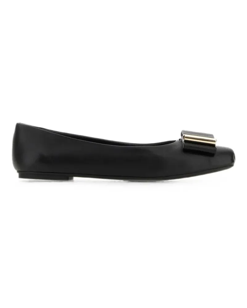Ferragamo Lina bow-detail ballet flats - Schwarz Schwarz