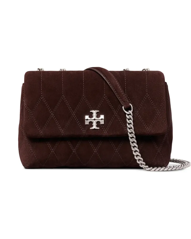 Tory Burch Kira quilt suede small convertible shoulder bag - Braun Braun