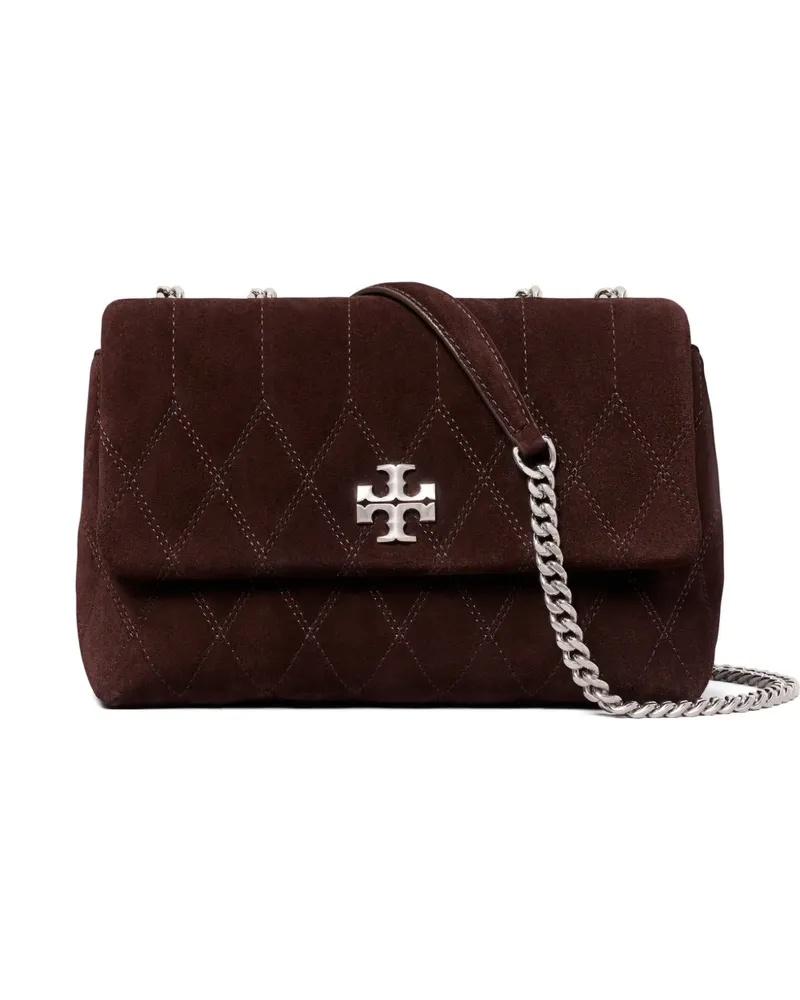 Tory Burch Kira quilt suede small convertible shoulder bag - Braun Braun