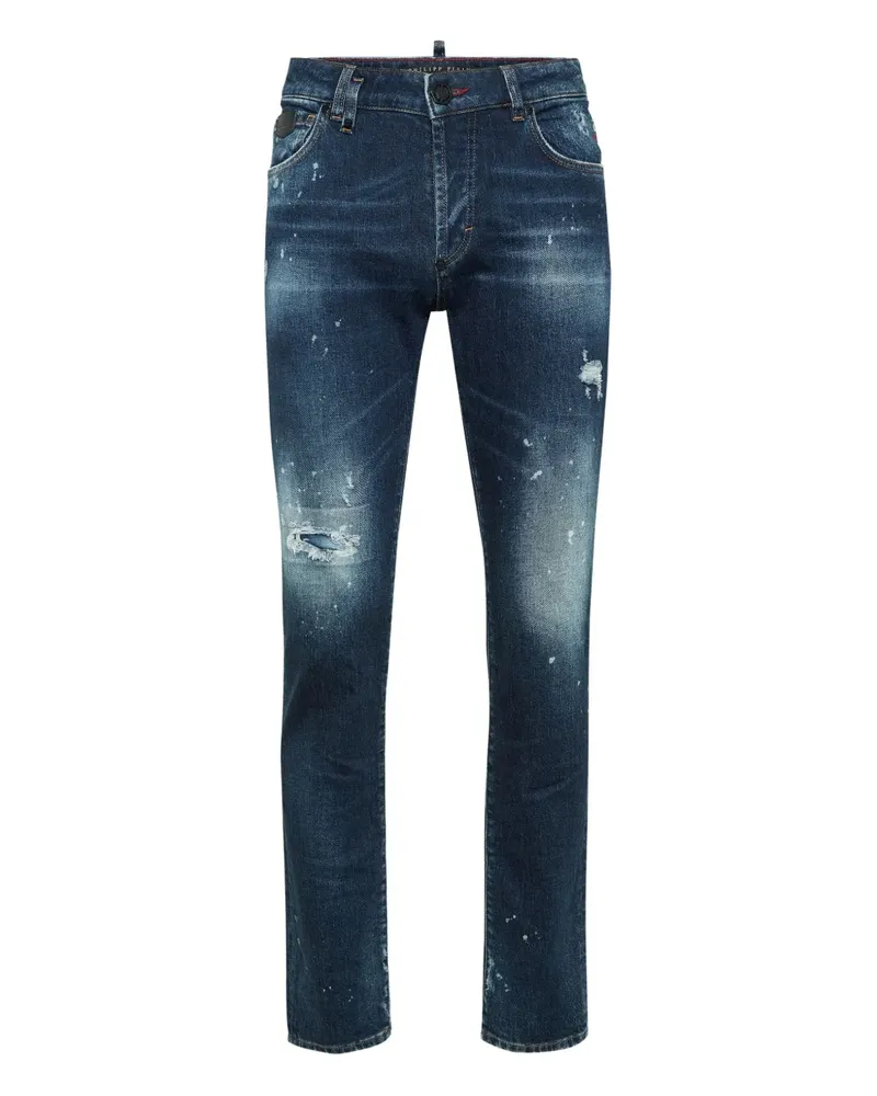 Philipp Plein Jeans im Distressed-Look - Blau Blau