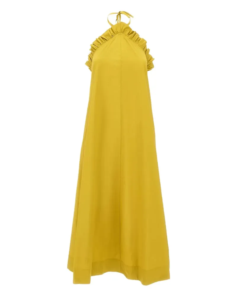 Kaos Neckholder-Kleid mit Falten - Gelb Gelb