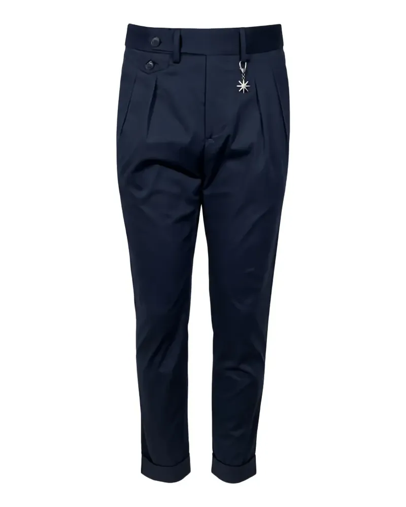 Manuel Ritz pleated turn-up trousers - Blau Blau
